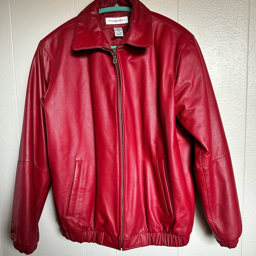 Red leather jacket